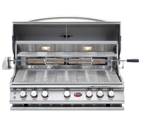 Cal Flame Convection 5-Burner Built-In Propane Grill - front view in outdoor kitchen setting