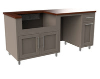 Challenger Designs Coastal 73.5 GRW outdoor kitchen island - Copper Vein and Cappuccino finish with Pan Doors