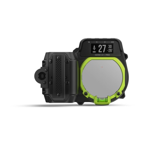 Garmin Xero A1i PRO bow sight front view showing display and LED pins