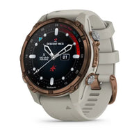 Garmin Descent Mk3i 43mm Bronze PVD Titanium with French Gray Silicone Band - front view