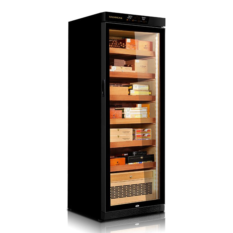 Raching MON2800 Climate Control Humidor Cabinet side angle view