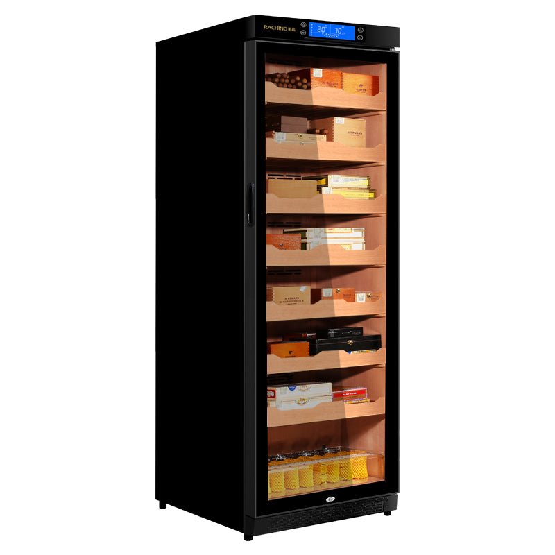 Raching C380A Cigar Humidor Cabinet front view with double glass door