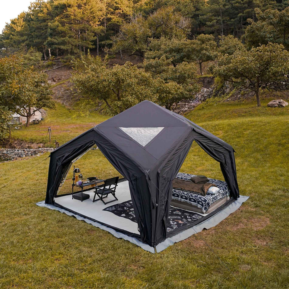 inflatable 2 person tent Coody Air Tent Hub Shelter Black Inflatable Tents for Camping (2-6 Person)