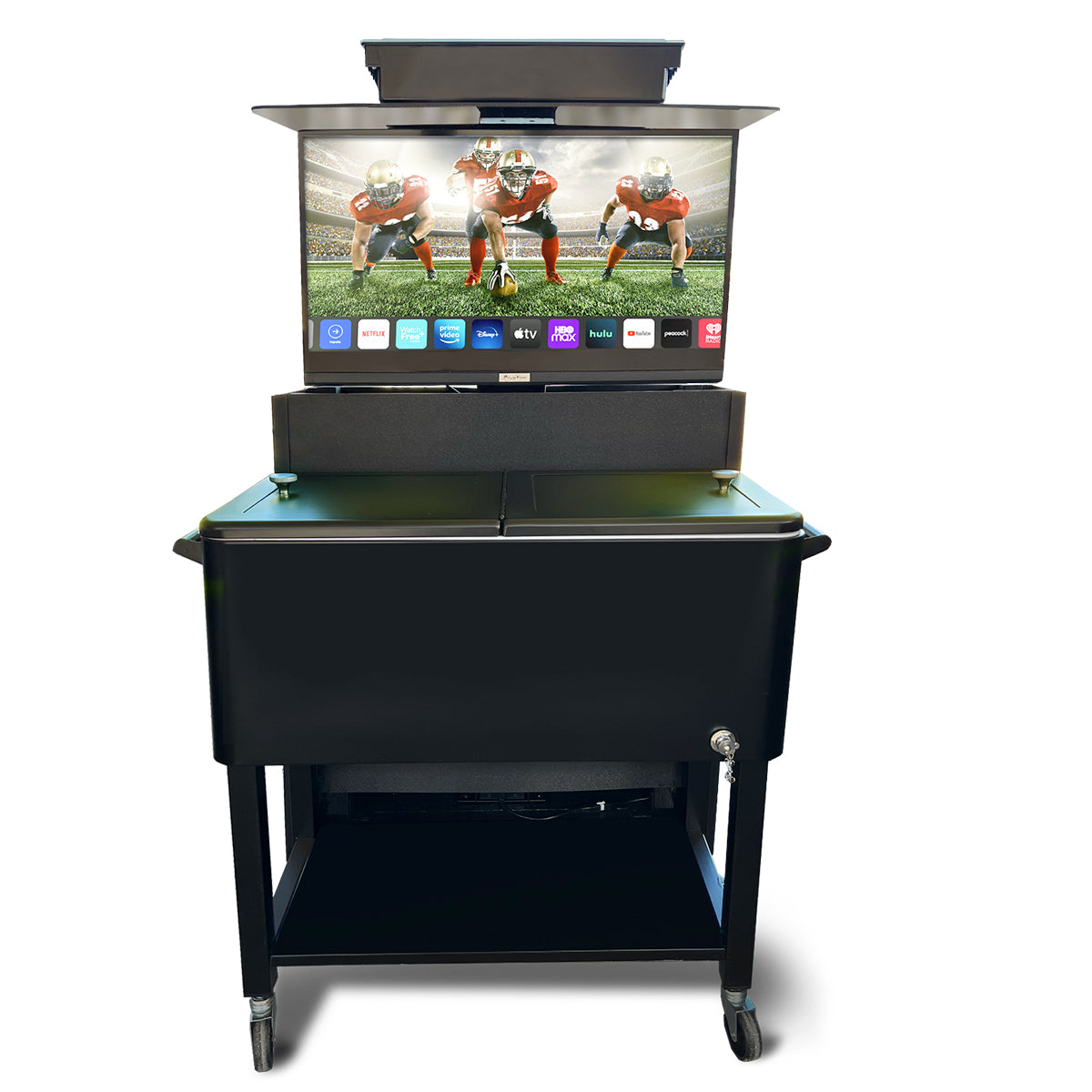 MirageVision Portable Outdoor TV Lift Cooler Combo with 32-inch Outdoor Smart TV - hero shot