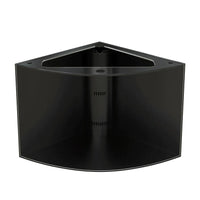 Abyss Black 90g Corner 1/4 Cylinder Glass Aquarium Set in Flush Wood Furniture