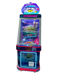 Cosmic Spin prize capsule merchandiser arcade game with color-changing LED backlit cabinet