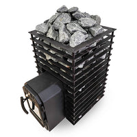 Cozy Heat Quattro Thru-Wall Sauna Stove and Sauna Stones