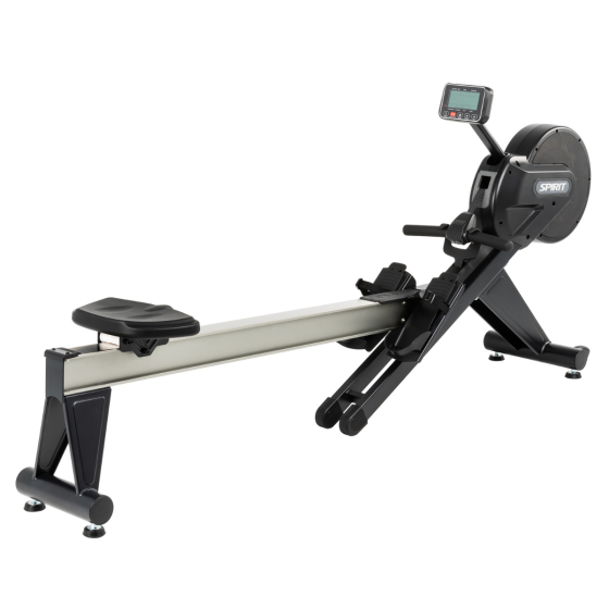 Spirit CRW800 Commercial Rower - full view, black finish