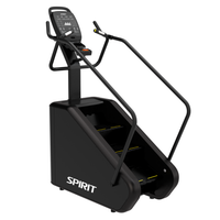 Spirit CSC880 Full Commercial Stair Climber - front view showing LED display and steel handrails