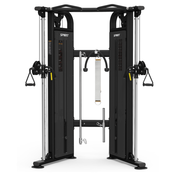 Spirit Fitness CSF-FUNT Commercial Functional Trainer - front view in black finish