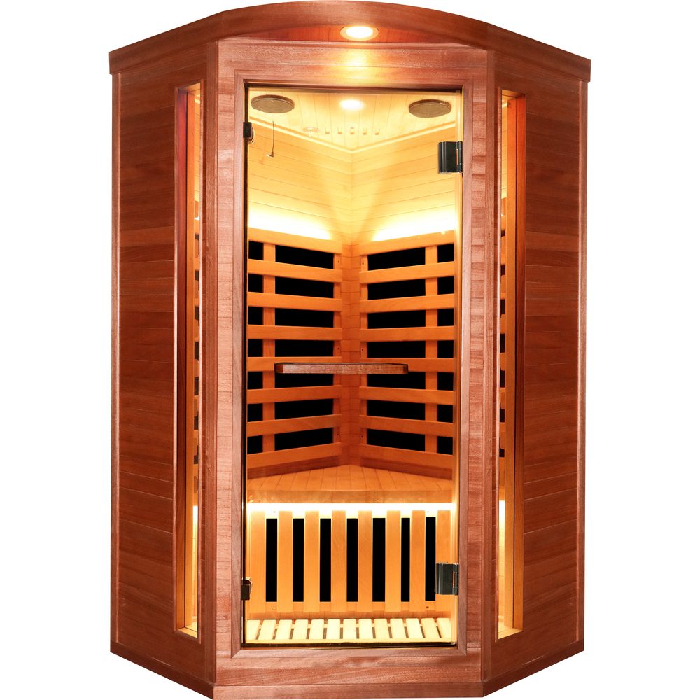 GoldenWave pentagonal sauna - rainbow lighting detail