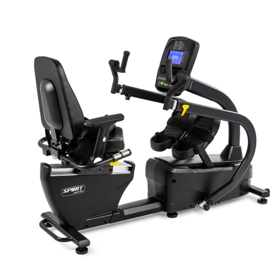 Spirit Fitness 7.0S Recumbent Stepper - full view showing swivel seat and articulating handles