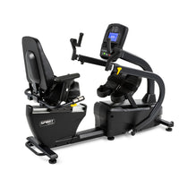Spirit Fitness 7.0S Recumbent Stepper - full view showing swivel seat and articulating handles
