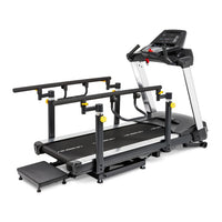 Spirit Fitness 7.0T Rehabilitation Treadmill - front view showing full-length handrails and LED console