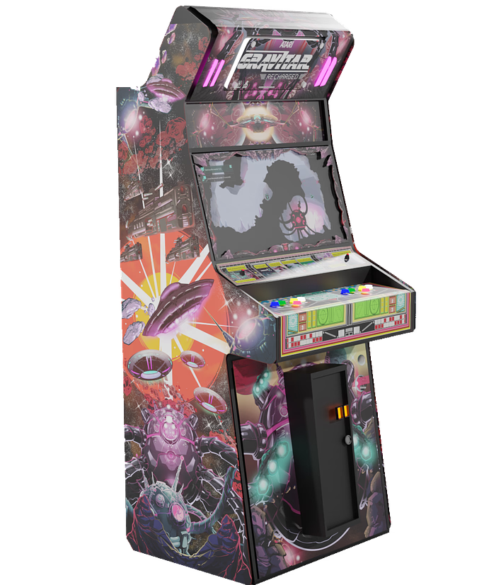 Gravitar Recharged Pro arcade machine side angle view