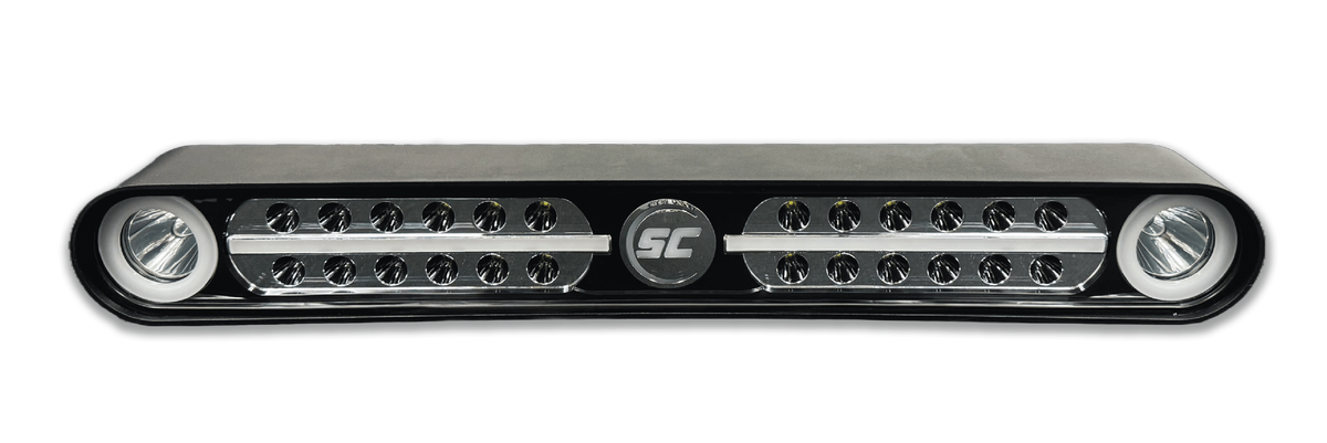 Shadow-Caster Eagle Ray LED Light Bar with Black Housing - front view showing dual optics