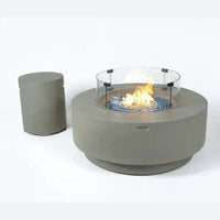 Elementi Plus Colosseo 41-inch Round Fire Table - side angle view