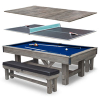 Hathaway Logan 7-ft Pool Table Combo Set with Benches