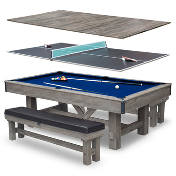 Hathaway Logan 7-ft Pool Table Combo Set with Benches