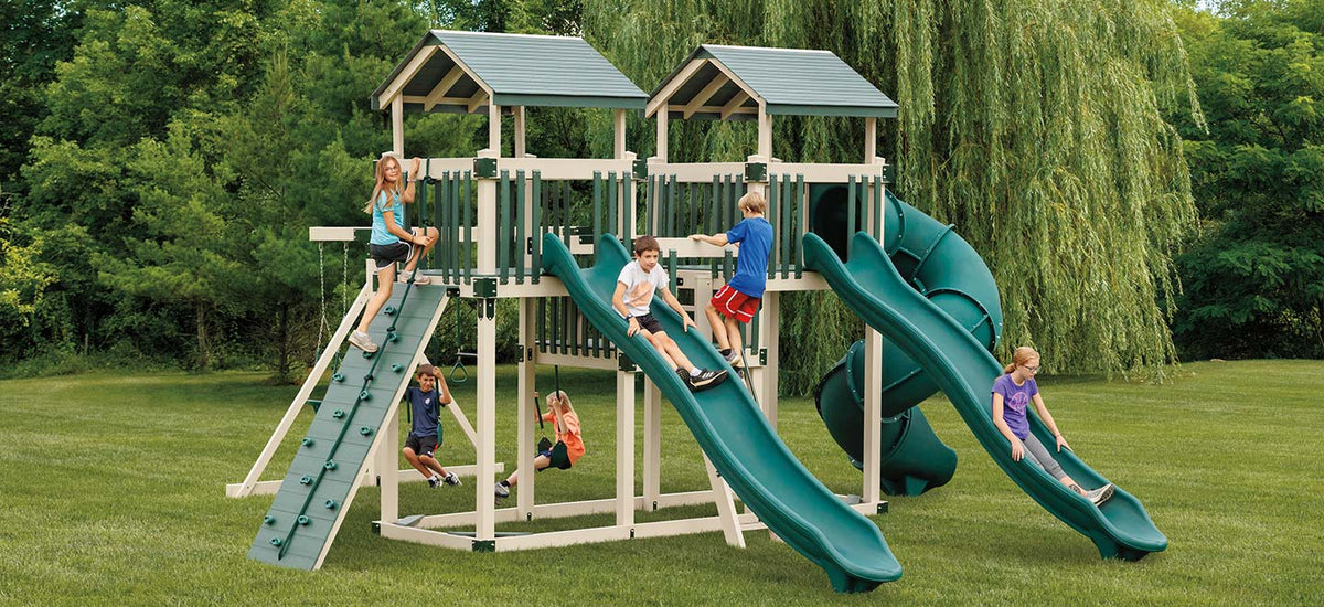 Adventure World Fantasy Fortress Swing Set Package F514-4 full view