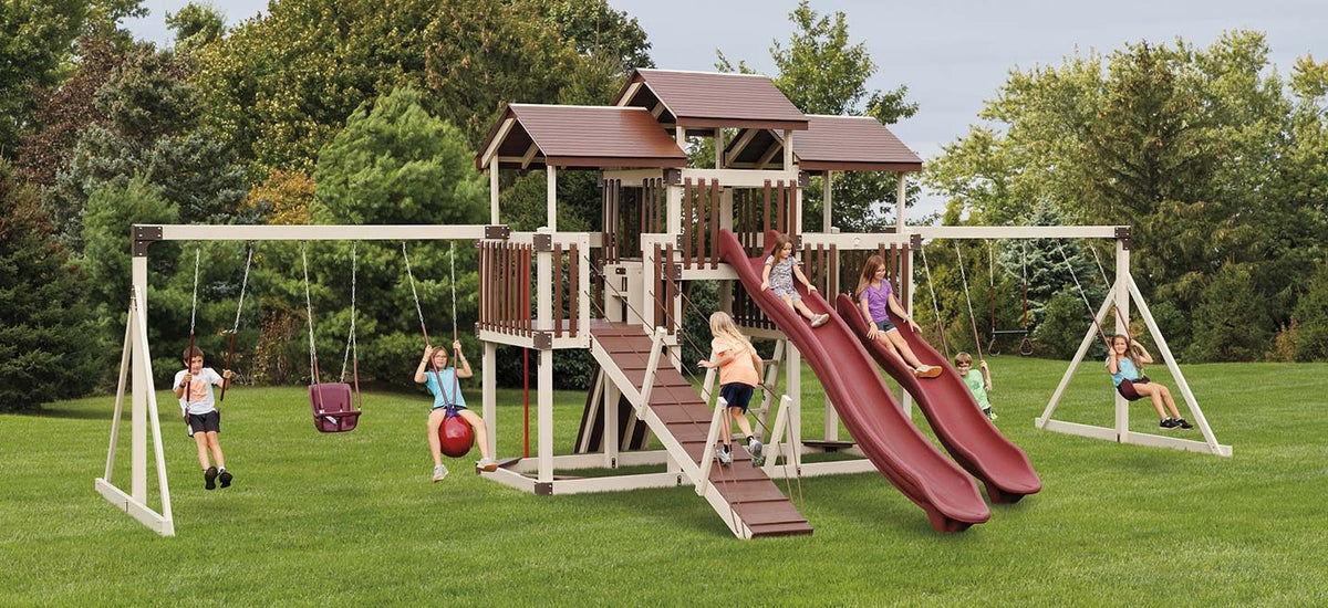 Adventure World Fantasy Fortress Swing Set Package F514-6 full view