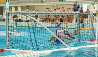 Antiwave Anti Pro Goal 1080 non-folding water polo goal with marine-grade aluminium frame and black HD polypropylene net