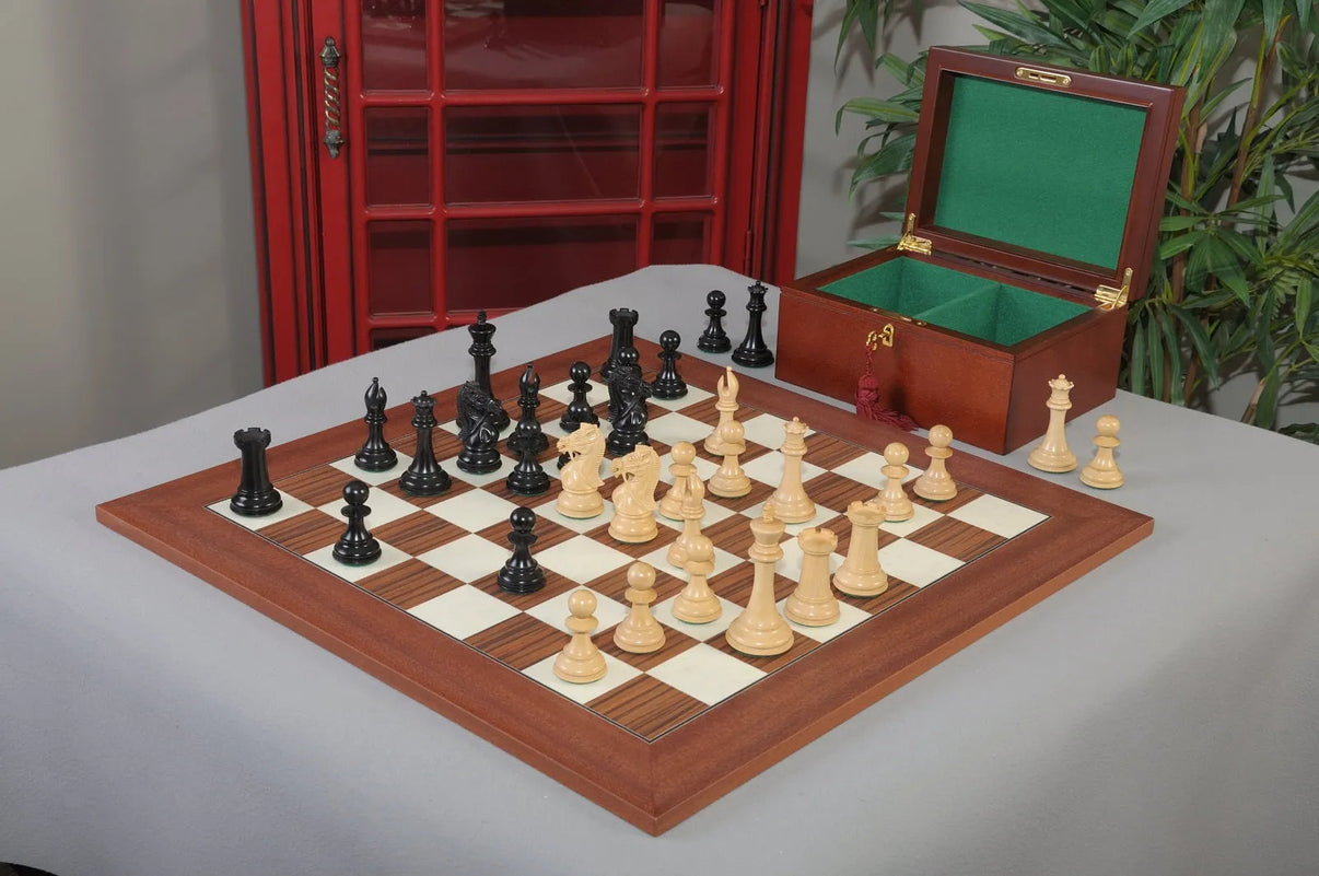 Leicester Series Chess Set Box and Board Combination by House of Staunton - full view