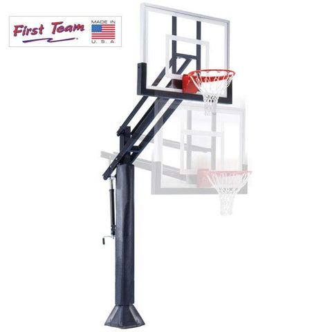 Image of Attack™ Adjustable In-Ground Bolt-Down Basketball Hoop by First Team