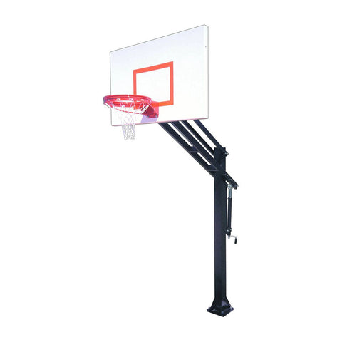 Image of Attack™ Adjustable In-Ground Bolt-Down Basketball Hoop by First Team