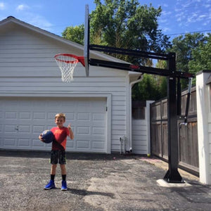 Force™ Adjustable In-Ground Bolt-Down Basketball Hoop by First Team