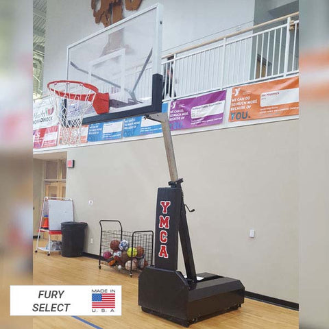 Image of Fury™ Eclipse 60" Smoked Tempered Glass Portable Basketball Hoop by First Team