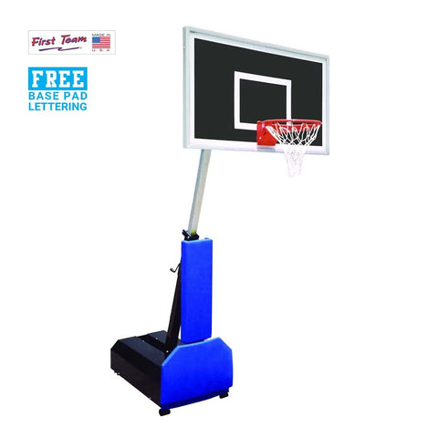 Image of Fury™ Eclipse 60" Smoked Tempered Glass Portable Basketball Hoop by First Team