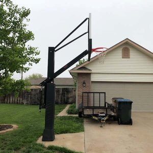 Stainless Olympian™ Adjustable In-Ground Bolt-Down Basketball Hoop by First Team