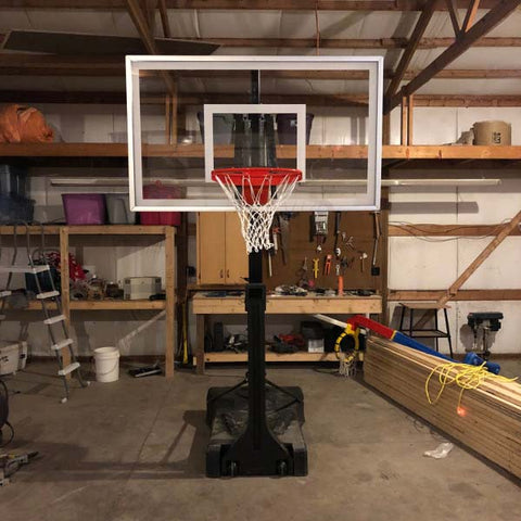 Image of OmniSlam™ Nitro Tempered Glass Portable Basketball Hoop by First Team