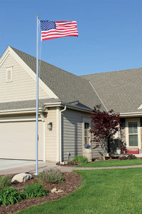 Eder Flag SS20 20ft Heavy Duty Residential Flagpole in Satin finish - full pole view