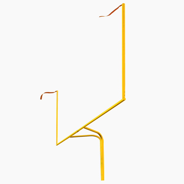 Dual-Post Gooseneck Football Goalposts with 4-foot offset, galvanized steel construction