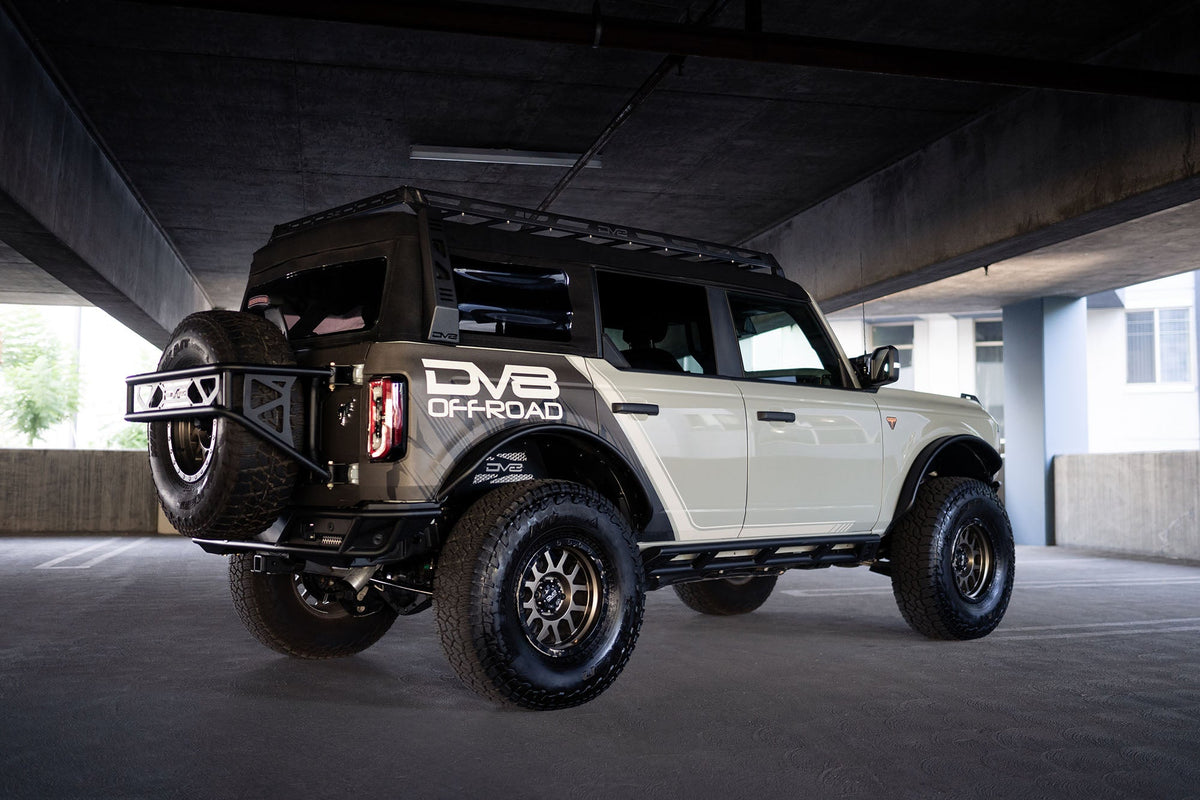 Ford Bronco with DV8 Offroad roof rack - front angle