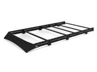 Flatline Van Co. Ford Transit 130 Mid Roof Low Pro Roof Rack on white Transit