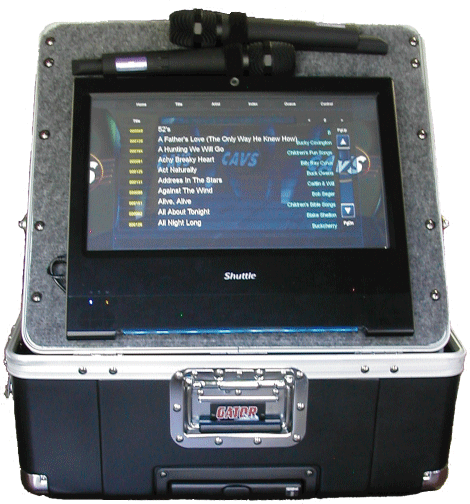 CAVS SA-GMIX12 Ultra-Portable Karaoke System front view in road case