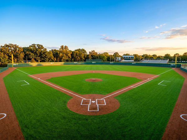 Baseball field with artificial turf