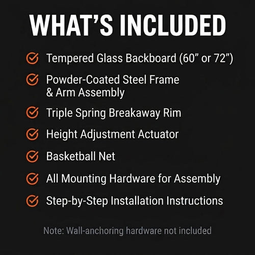 HyperJam wall mount basketball hoop detail view