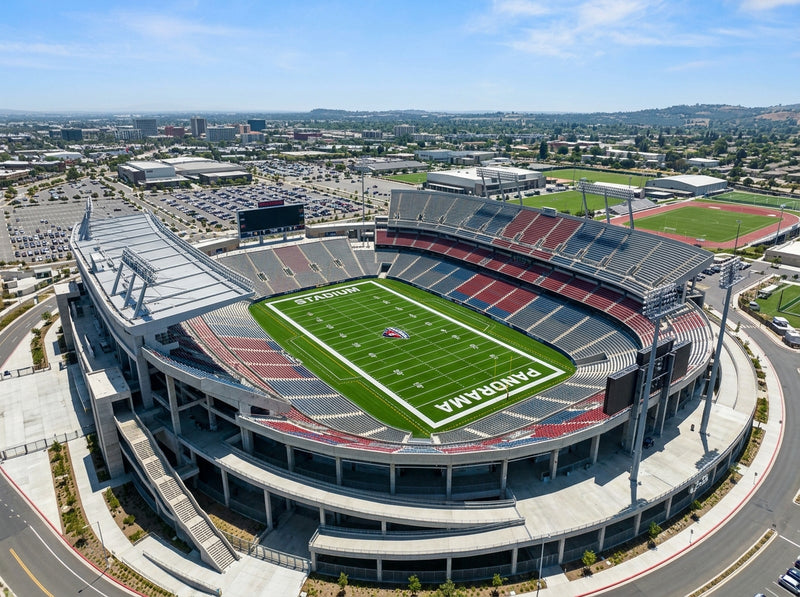 Large-scale stadium athletic turf installation