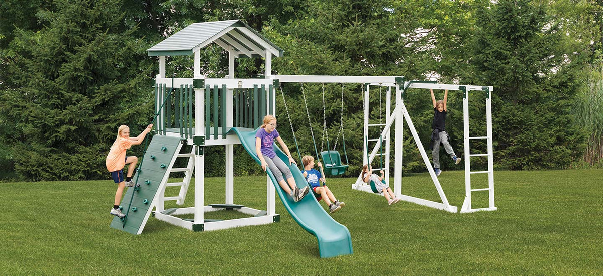 Adventure World Busy Basecamp Swing Set Package B55-4 - full view