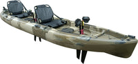 Reel Yaks - 14ft Raptor Tandem or Solo Modular Raptor Fin or Prop Drive Pedal Fishing Kayak | 520lbs Capacity | 3 Piece
