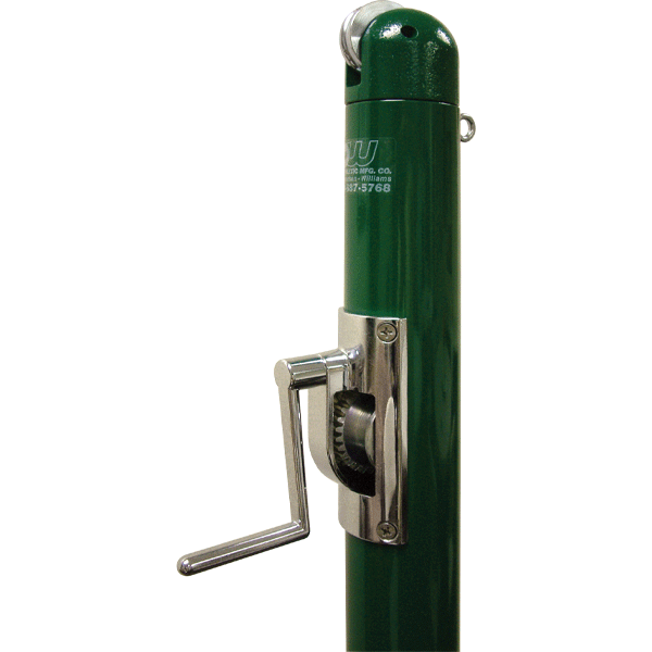 PW Athletic Heavy Duty 3-inch OD Round Tennis Posts - Black powder coat finish with top pulley and net tightener
