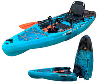 Reel Yaks - 10.8ft Rapido Modular Fin Drive Pedal Fishing Kayak | 440lbs Capacity | 2 Piece