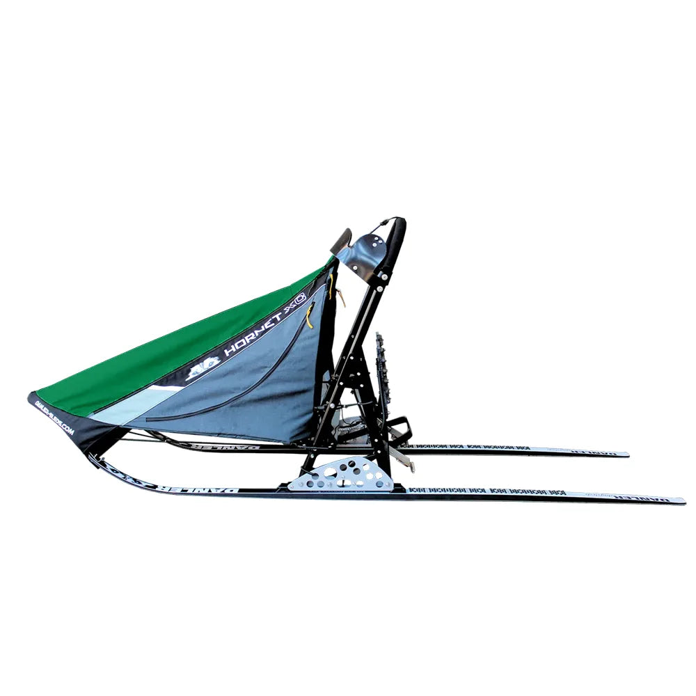 Danler Hornet XC sprint sled in green - full view