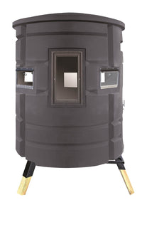 The Bow Condo hunting blind exterior view - 6ft round, 7ft tall with bow and gun windows