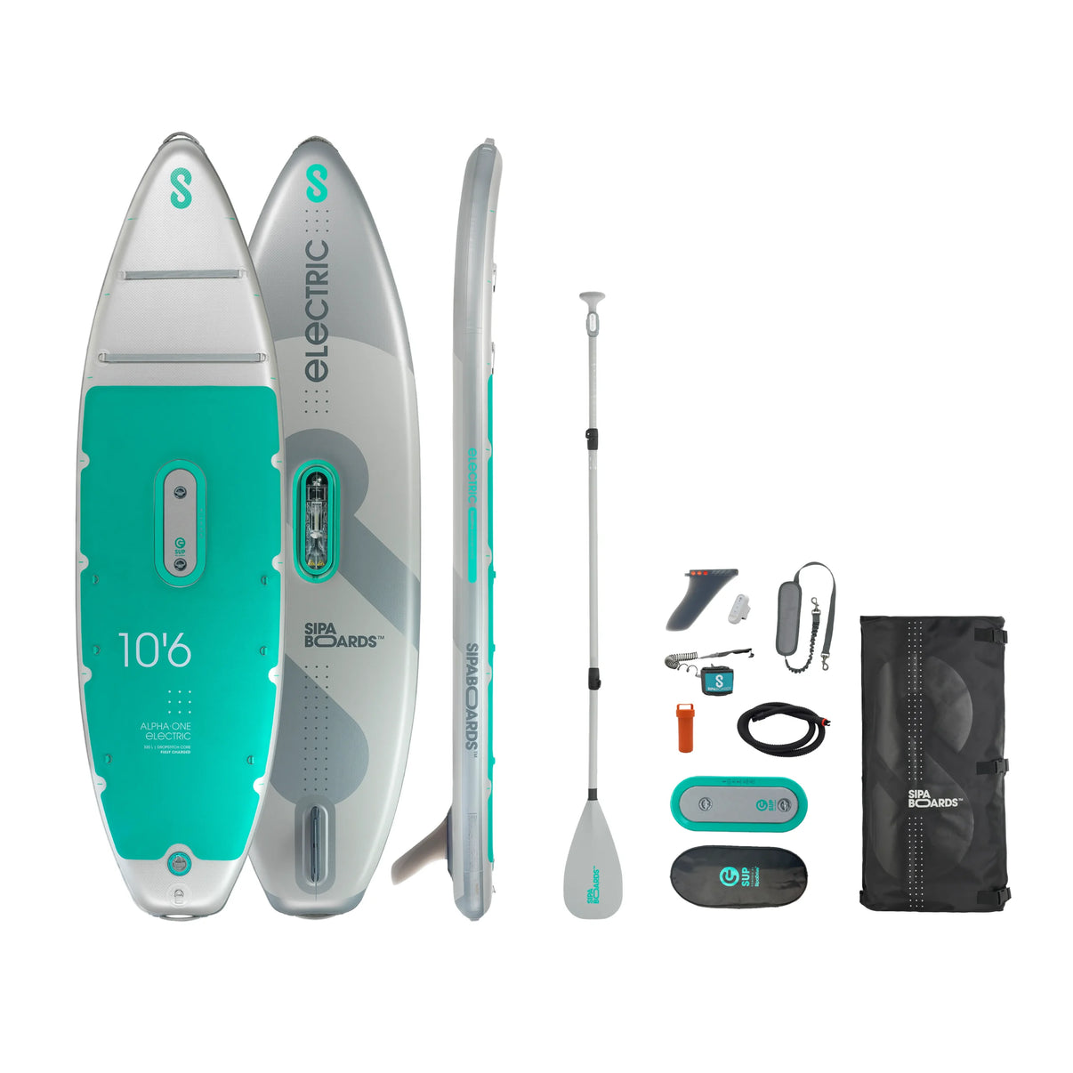 SipaBoards Alpha One electric paddle board - full board view
