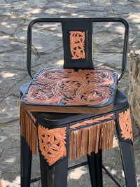 Alamo Saddlery The Golden Cowboy Swivel Bar Stools with Short Back - hero view